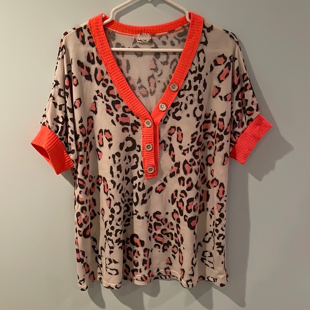 Super soft muted leopard top